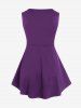 Lace Up Grommets Full Zipper Gothic Tank Top -  