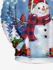 Sweat à capuche à manches longues pour homme, motif sapin de Noël, flocon de neige, bonhomme de neige, poche avec cordon de serrage - Bleu M