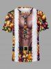 Christmas Light Fleece Trim Tie Abdominal Muscles Glitter 3D Print Plus Size Matching Outfit For Couples -  