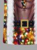 Christmas Light Fleece Trim Tie Abdominal Muscles Glitter 3D Print Plus Size Matching Outfit For Couples -  