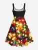 Christmas Light Fleece Trim Tie Abdominal Muscles Glitter 3D Print Plus Size Matching Outfit For Couples -  