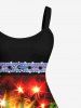 Christmas Light Fleece Trim Tie Abdominal Muscles Glitter 3D Print Plus Size Matching Outfit For Couples -  