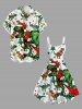 Plus Size Christmas Tree Hat Dinosaur Snowman Ball Print Tank Dress -  