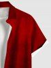 Chemise Boutonnée Teintée Etoile de Noël Imprimés avec Poche de Grande Taille pour Homme - Noir S