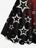 Plus Size Christmas Pentagram Star Print Tie Dye Ombre A Line Tank Dress -  