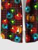 Chemise Boutonnée à Carreaux de Noël Colorée Imprimée avec Poche de Grande Taille pour Homme - Multi-A XL