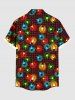 Chemise Boutonnée à Carreaux de Noël Colorée Imprimée avec Poche de Grande Taille pour Homme - Multi-A 3XL