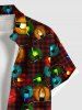 Chemise Boutonnée à Carreaux de Noël Colorée Imprimée avec Poche de Grande Taille pour Homme - Multi-A 3XL