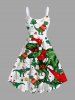 Christmas Tree Hat Dinosaur Snowman Ball Print Plus Size Matching Outfit For Couples -  