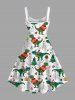 Christmas Tree Hat Dinosaur Snowman Ball Print Plus Size Matching Outfit For Couples -  
