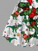 Christmas Tree Hat Dinosaur Snowman Ball Print Plus Size Matching Outfit For Couples -  
