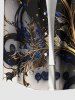 Metallic Flowers Leaf Print Plus Size Matching Hawaii Beach Outfit For Couples -  