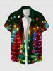Glitter Christmas Tree Ball Light Stars Print Plus Size Matching Outfit For Couples -  