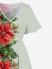 Floral Leaf Print Plus Size Matching Hawaii Beach Outfit For Couples -  