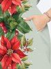 Floral Leaf Print Plus Size Matching Hawaii Beach Outfit For Couples -  