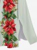 Floral Leaf Print Plus Size Matching Hawaii Beach Outfit For Couples -  