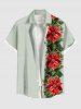 Floral Leaf Print Plus Size Matching Hawaii Beach Outfit For Couples -  