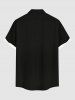 Chemise Imprimé Père Noël à Boutons avec Poche Grande Taille pour Homme - Noir M