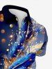 Plus Size Feather Galaxy Glitter Sparkling Sequin 3D Print Hawaii Polo Shirt For Men -  