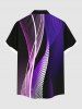 Plus Size Geometric Patterns Light Beam Glitter 3D Print Buttons Pocket Shirt For Men -  