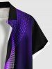Plus Size Geometric Patterns Light Beam Glitter 3D Print Buttons Pocket Shirt For Men -  