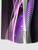 Plus Size Geometric Patterns Light Beam Glitter 3D Print Buttons Pocket Shirt For Men -  