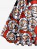 Plus Size Christmas Santa Claus Print 1950s Vintage Dress -  
