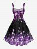 Plus Size Christmas Snowflake Star Sparkling Sequin Glitter 3D Print Tank Dress -  
