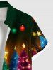 Chemise avec Boutons et Poche en Dégradé de Couleurs Motif Sapin de Noël Brillant Grande-Taille pour Hommes - Multi-A 3XL