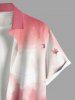 Plus Size Christmas Tree Ball Gift Print Ombre Button Pocket Shirt For Men -  