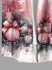Plus Size Christmas Tree Ball Gift Print Ombre Button Pocket Shirt For Men -  