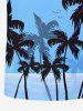 Plus Size Coconut Tree Bird Sea Print Hawaii T-shirt For Men -  