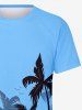 Plus Size Coconut Tree Bird Sea Print Hawaii T-shirt For Men -  