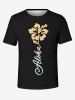 Tropical Leaf Hibiscus Flower Print Plus Size Matching Hawaii Beach Outfit For Couples -  