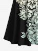 Tropical Leaf Hibiscus Flower Print Plus Size Matching Hawaii Beach Outfit For Couples -  