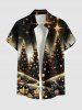 Tenue Grande Taille à Étoile et Arbre de Noël Brillant pour Couples - Café profond 