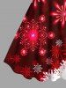 Plus Size Christmas Snowflake Glitter Belt 3D Print Tank Dress -  