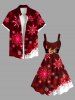 Plus Size Christmas Snowflake Glitter Belt 3D Print Tank Dress -  