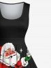 Plus Size Christmas Santa Claus Star Chimney Print 1950s Vintage Dress -  
