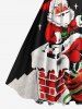 Plus Size Christmas Santa Claus Star Chimney Print 1950s Vintage Dress -  