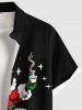Chemise Etoile Père Noël et Cheminée Imprimés de Grande Taille avec Poche en Avant - Noir L