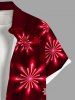 Chemise de Noël 3D Flocon de Neige et Ceinture Imprimés de Grande Taille avec Poche à Paillettes - Rouge M