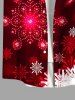 Chemise de Noël 3D Flocon de Neige et Ceinture Imprimés de Grande Taille avec Poche à Paillettes - Rouge M