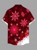 Chemise de Noël 3D Flocon de Neige et Ceinture Imprimés de Grande Taille avec Poche à Paillettes - Rouge 3XL