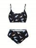 Plus Size Dinosaur Print High Waist Tankini Swimsuit(Adjustable Shoulder Strap) -  