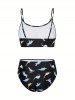 Plus Size Dinosaur Print High Waist Tankini Swimsuit(Adjustable Shoulder Strap) -  