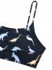 Plus Size Dinosaur Print High Waist Tankini Swimsuit(Adjustable Shoulder Strap) -  