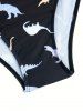 Plus Size Dinosaur Print High Waist Tankini Swimsuit(Adjustable Shoulder Strap) -  