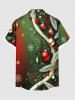 Chemise avec Poche et à Imprimé Boules de Noël et Flocons de Neige Grande-Taille pour Hommes - Vert S