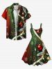 Plus Size Christmas Ball Snowflake Print Ombre A Line Dress -  